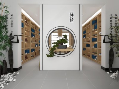 新中式茶叶店3D模型下载